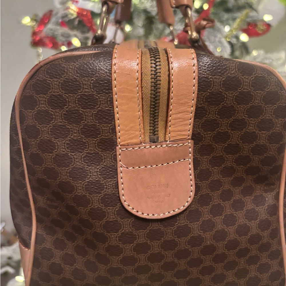 CELINE Paris Triomphe Design Boston Travel Duffle Bag Vintage EUC - Picture 6 of 16